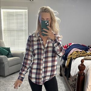 Plaid Button-Up Shirt
